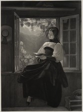 PREISEL (*1818) nach SCHÖN (*1810), Berner-Mädchen am Sonntags-Morgen, um 1852,