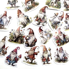 Garden Gnome Stickers Spring Scrapbooking Planner Junk Journal Cards