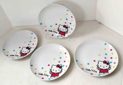 Rare 4 pc Hello Kitty polka dot plate set - Picture 8 of 24