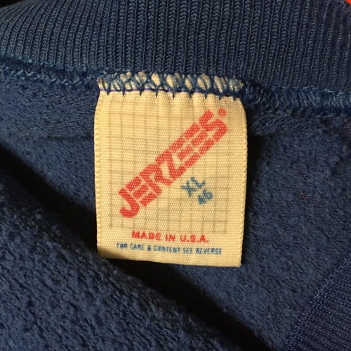 Vintage Paper Thin Distressed Worn Trashed Blue Faded Sweatshirt Jerzees 80s 90s - Picture 8 of 9