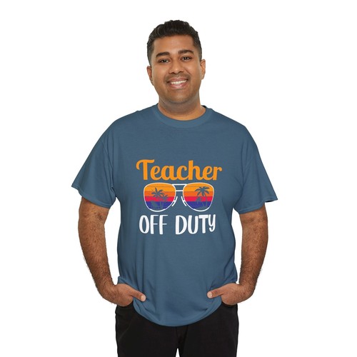 School Teacher Unisex Heavy Cotton Up to 5XL Tee T-Shirt 'Off Duty' - Picture 79 of 118