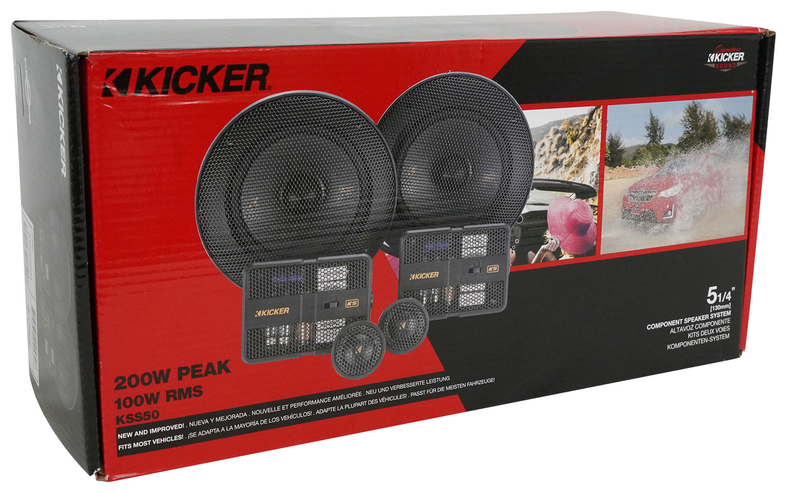 Пара автомобильных аудиокомпонентных динамиков Kicker 51KSS504 525 с 1 твитером