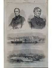 General Wadsworth/Polk Brady Photo 1862 Harpers Weekly Civil War Wood Block