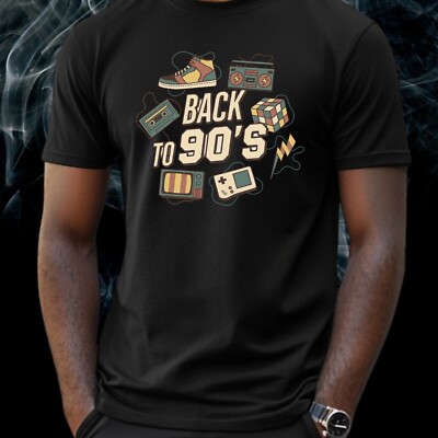 Herren T-Shirt Back to 90s Motiv Baumwolle Größe XS bis 5XL