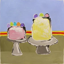 Original Gumdrop Cakes Still Life  Expressionism Painting John Williams art JMW 