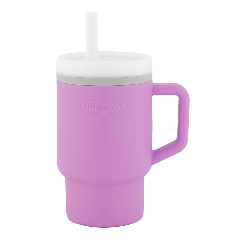 Leak-Proof 9oz Toddler Tumbler with Straw & Handle in Lilac - Easy Clean Sippy Cup
