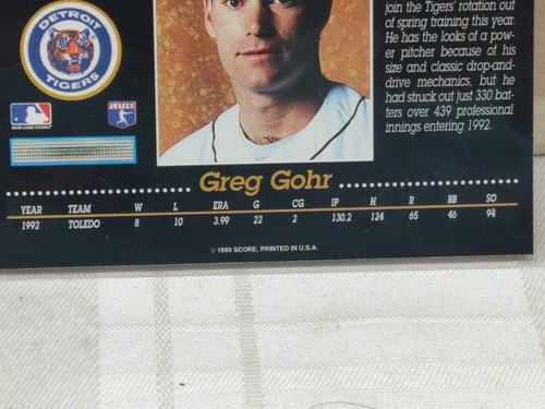 2er Set---- 1993 Pinnacle #615 Greg Gohr Rookie RC Detroit Tigers Baseballkarte - Bild 10 von 10