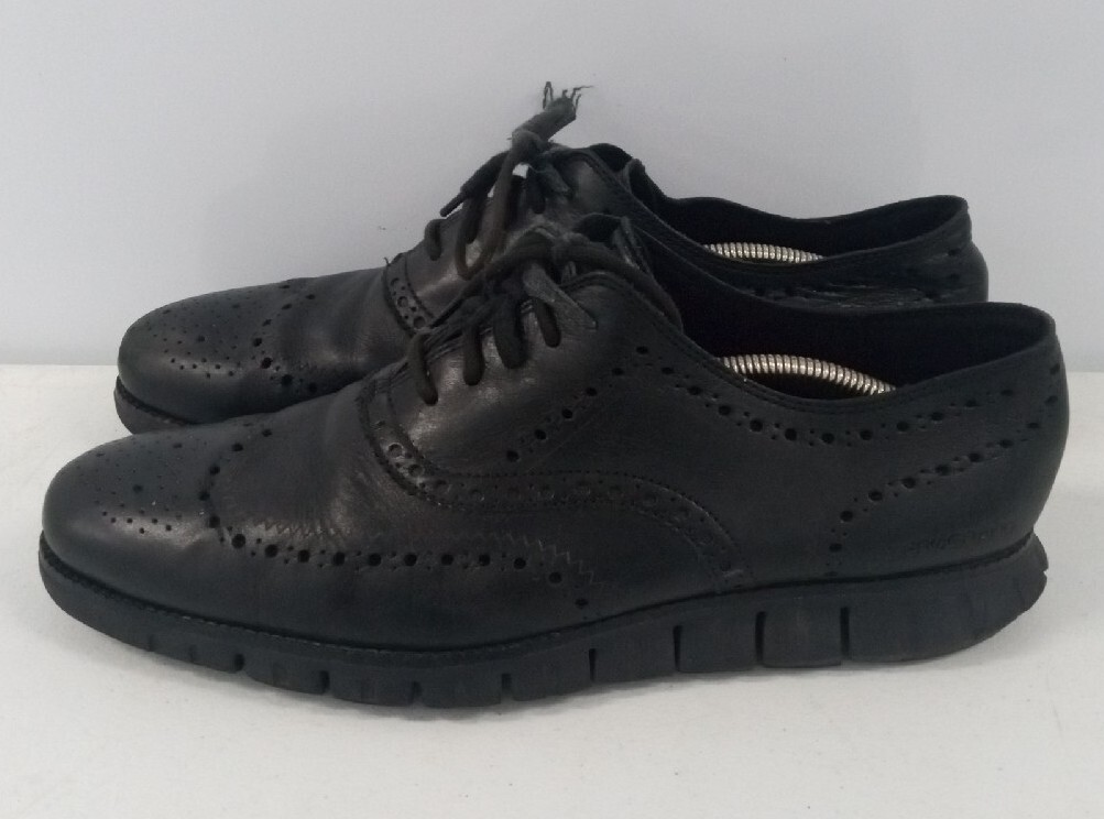 Cole Haan Zerogrand Black Leather Wingtip Oxford Dress Shoes  display picture 2