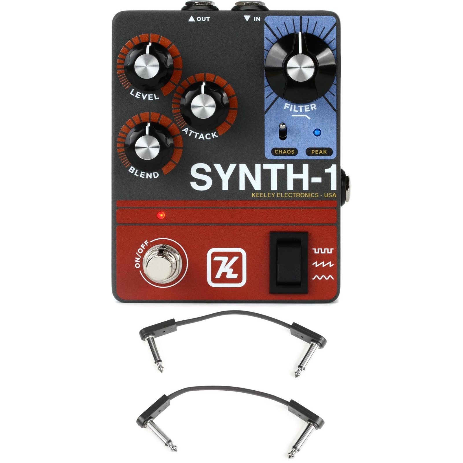 Педаль генератора синтезаторных волн Keeley Synth-1 с патч-кабелями EBS