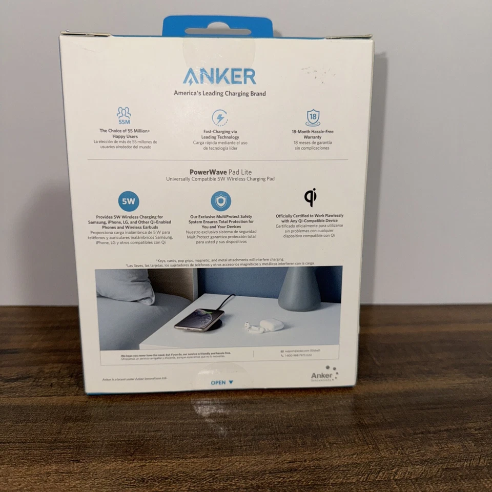 Anker Set It Down Power It Up Universal 5W Wireless Charging Pad Wireless New - Image 2 of 2