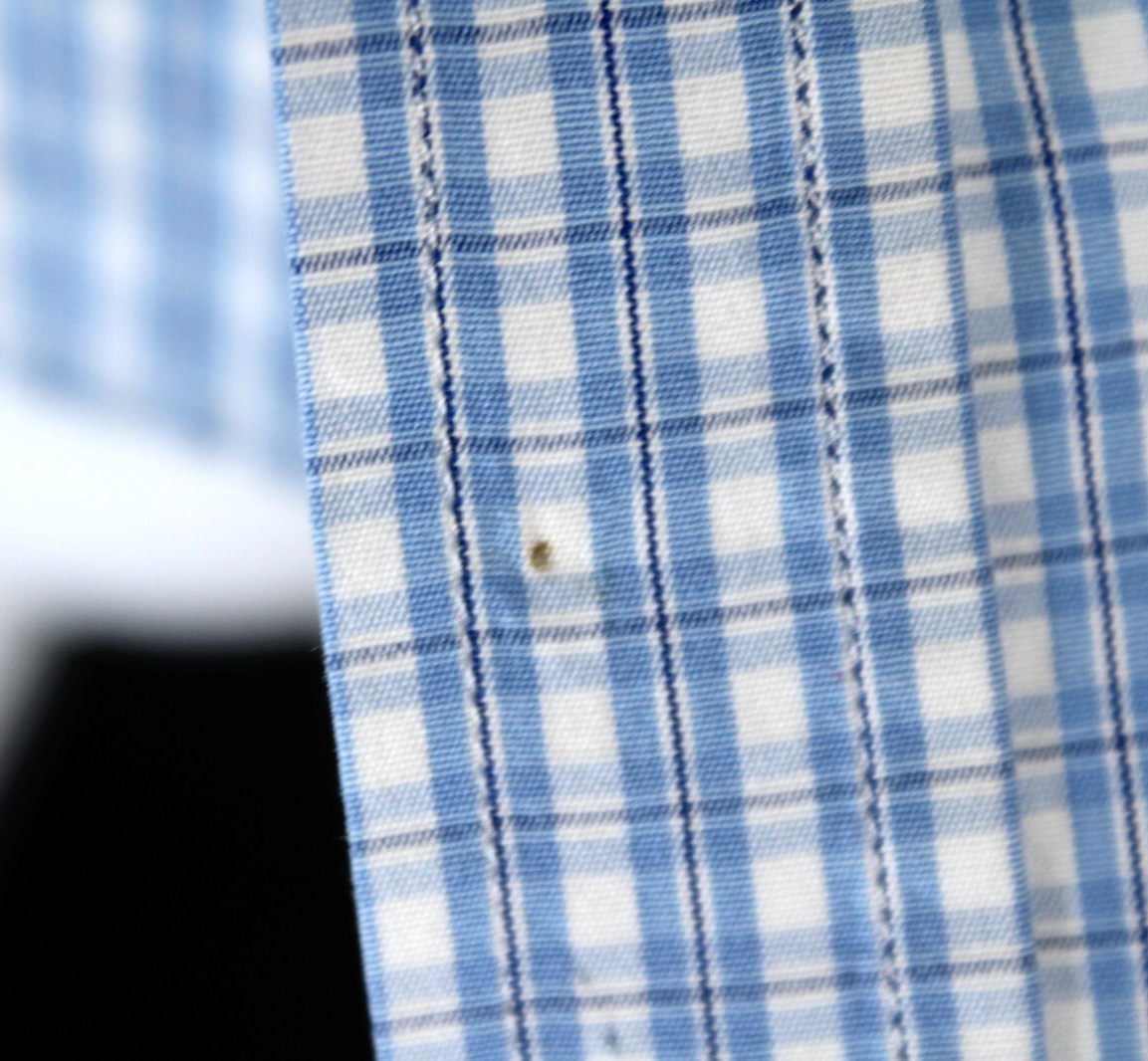 Camicia elegante uomo YVES SAINT LAURENT blu e bianca a quadri cotone popeline 39 15