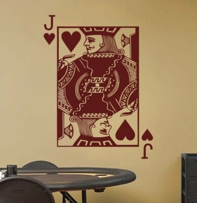 Jack of Hearts Playing Card Poker Blackjack Vinyl Wall Sticker Decal