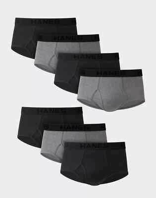 Hanes Brief  3 or 7 Ultimate Men TAGLESS No Ride Up Comfort Waist Black/Grey