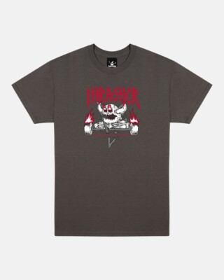 Thrasher x Toy Machine Monster Gram Charcoal Gray T-Shirt