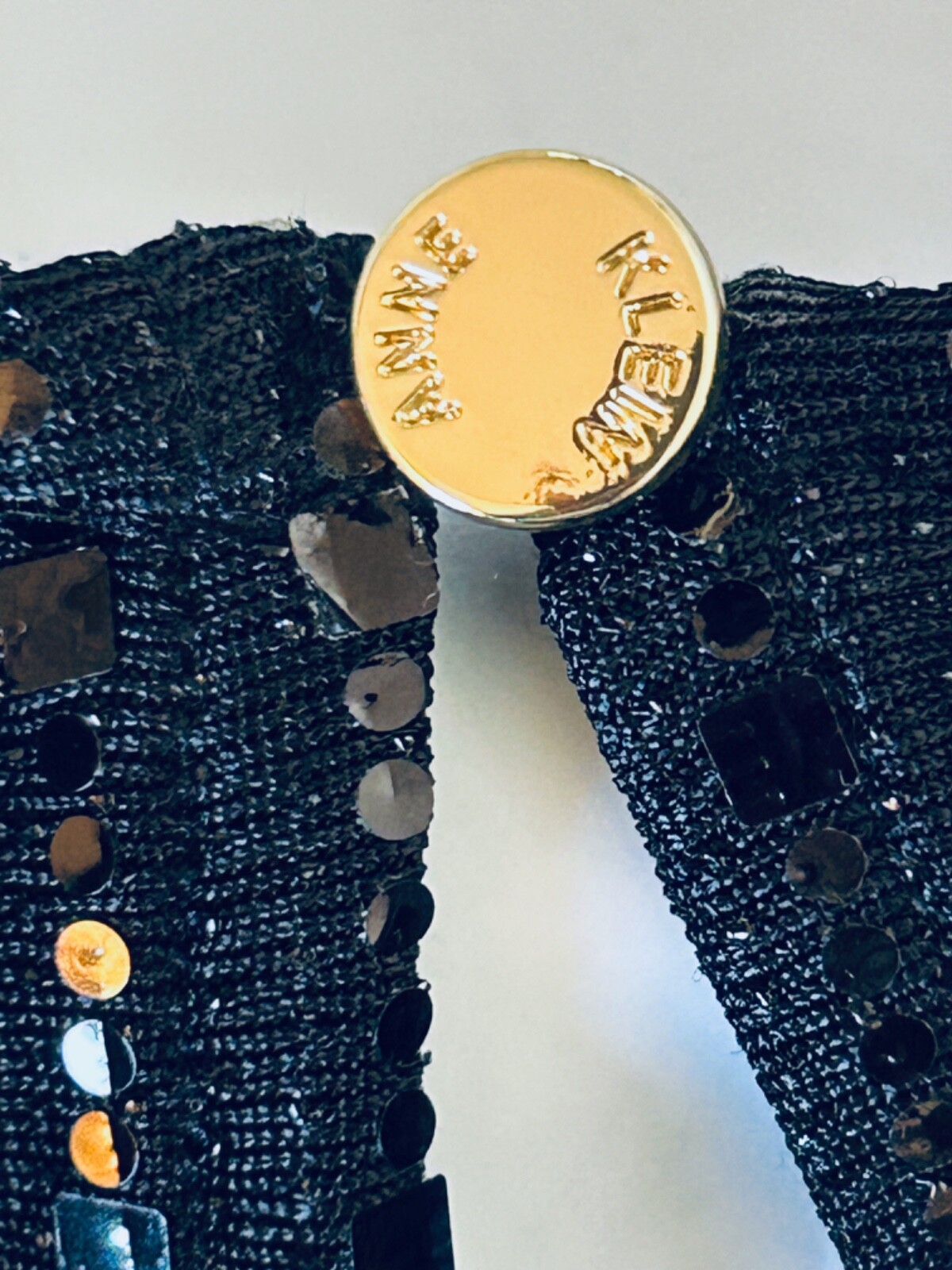 ANNE KLEIN Black Sequin Top with Flutter Sleeves,… - image 5