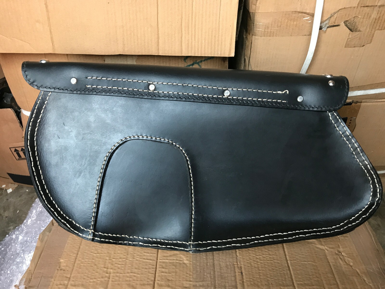 Indian Saddle Bags "Indian" Embossed in Leather Chief Chrome Studs