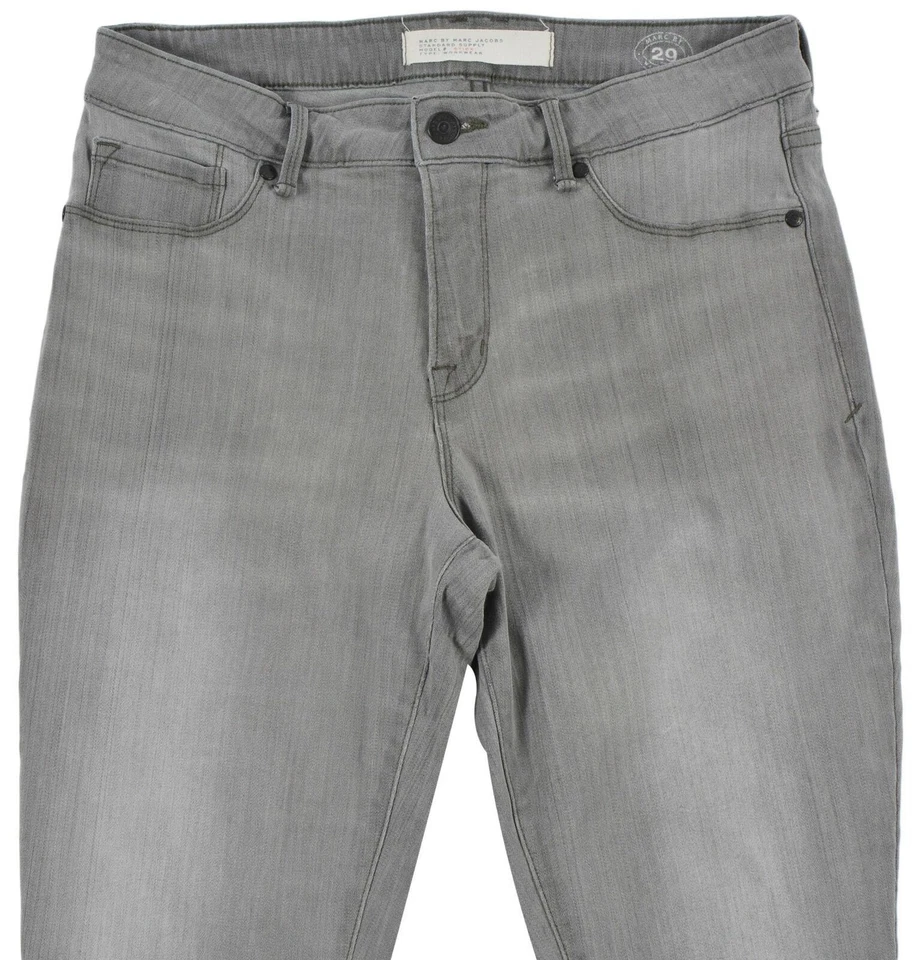 Jeans donna Marc Jacobs slim fit taglia 29 grigio affusolato vita media denim... - Immagine 4 di 4