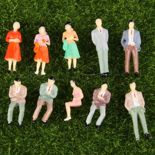 10pc Painted People Model Train Passengers Figure Railway Scenery DIY Scale 1:50 - Picture 3 of 10