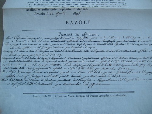 BRESCIA AUSTRIACA 1826-MANIFESTO SU AFFITTANZE:GAMBARA,CALVISANO,GARDONE,LONATO - Foto 2 di 2