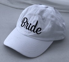 BRIDE White Black Baseball Adjustable Adult Ball Cap Hat
