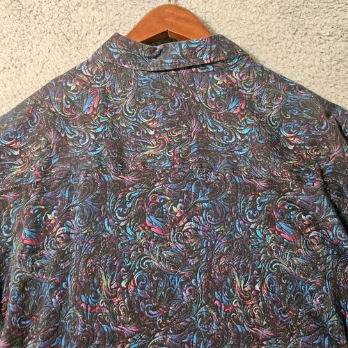Camisa Robert Graham Para Hombres 2XL XXL Azul Abotonada Calce Clásico Cachemira Manga Larga - Imagen 3 de 9