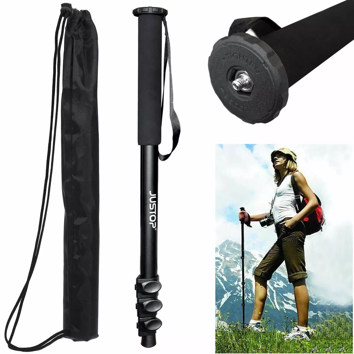 JUSTOP DSLR Digital Camera Monopod Unipod Pole Walking Hiking
