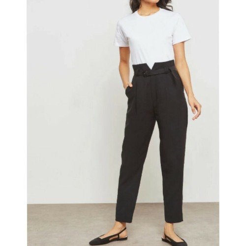 Mango Belted High Waist Trousers | eBay