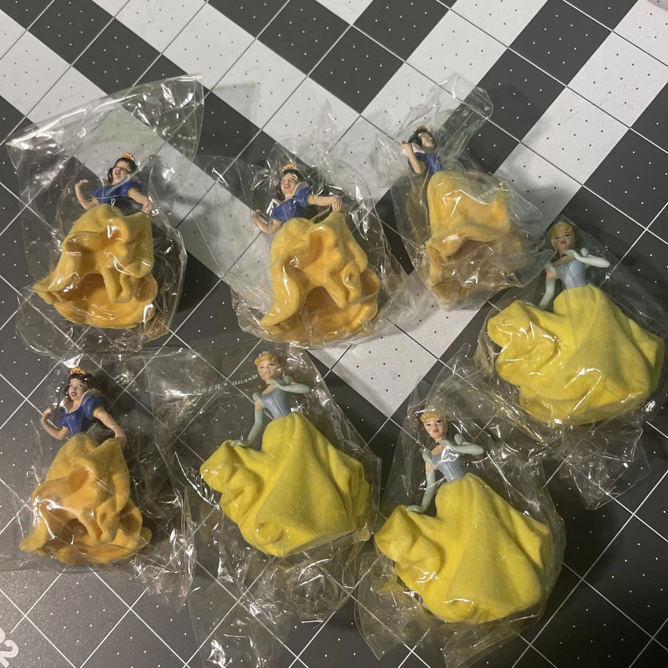 7 Princess Figure Cake Topper Cinderella x 3, Snow White x 4 2.5”Tall - Image 2 of 4