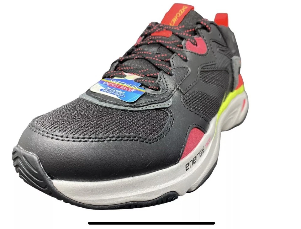 Women's Size 8 Skechers Energy Racer EMBRACE HER Black/PINK/NEON YELLOW Sneakers - Image 3 of 4
