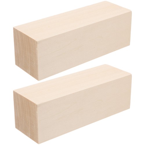 2pcs Blank Wooden Craft Blocks DIY Whittling Wood Blocks Carving