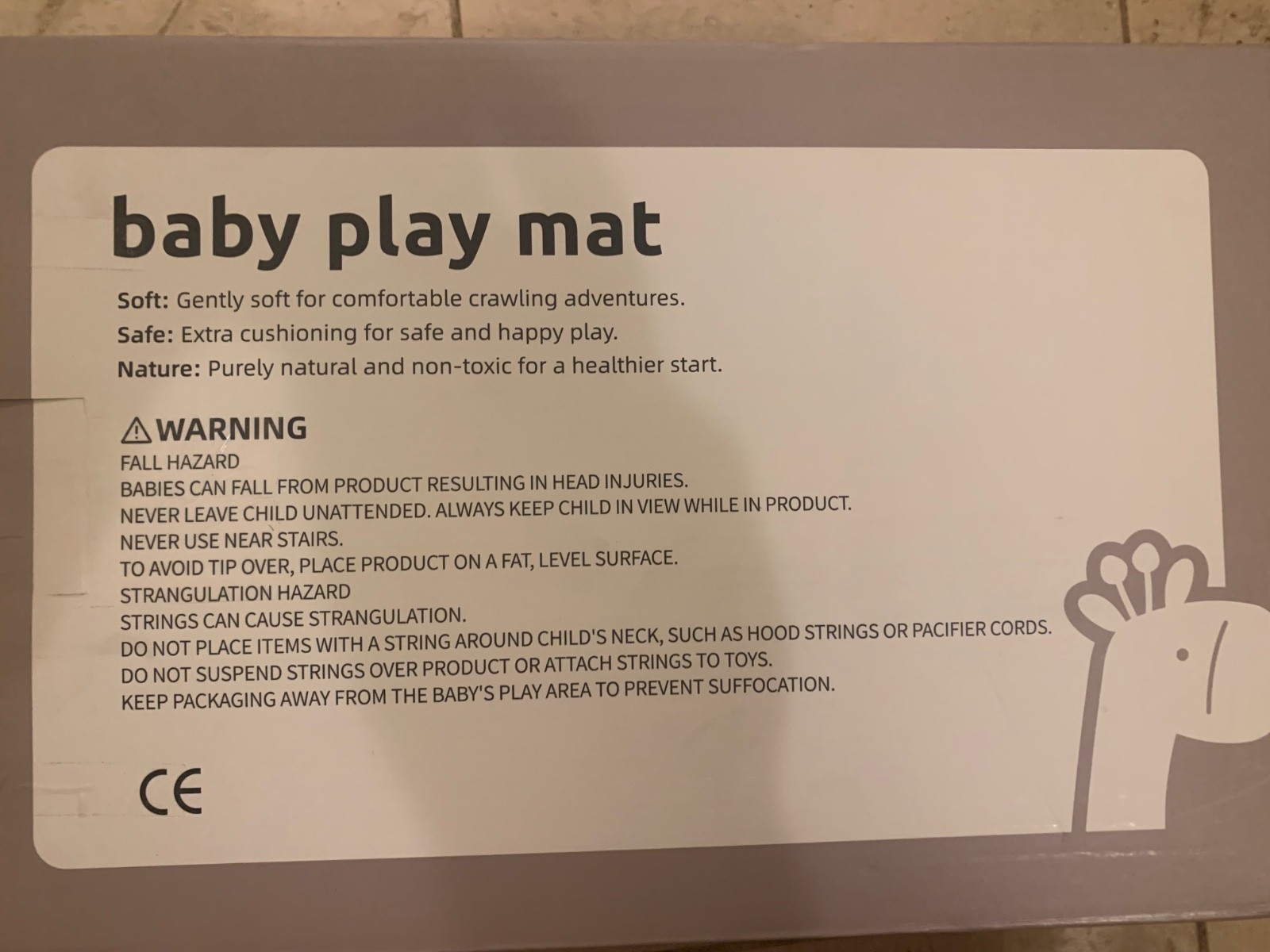 Vegan Leather Baby Play Mat, Wipe-Clean Play Mat for Floor, 50x50 in Thicken  