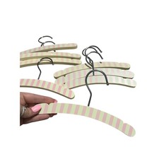 Vintage Pink Striped Baby Hangers Doll Displays Set of 8