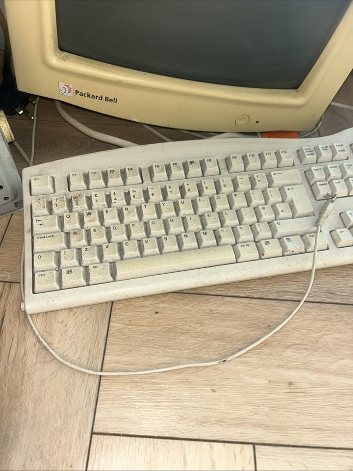 Vintage 1990s PC Computer Tower Monitor & Keyboard- Retro Gaming ...
