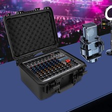 8 Channel Mixer Power Mixer Amplifier Tabletop Sound Mixing Console Dj Bluetooth