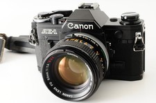 Excellent Canon AE-1 Black 35mm SLR Film Camera FD 50mm f1.4 S.S.C. Lens 345