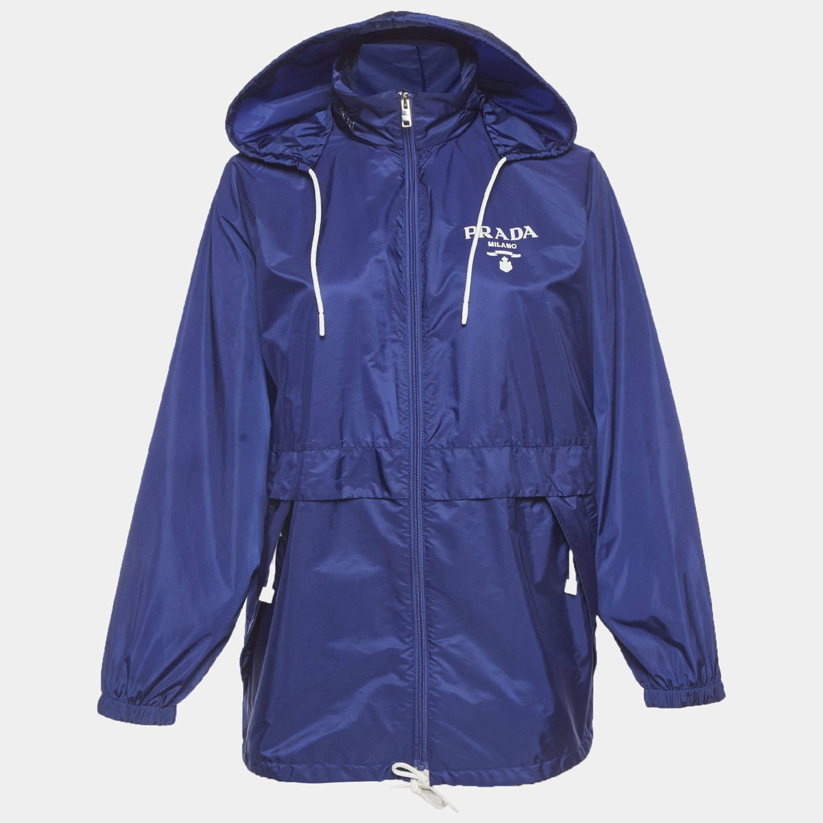 ジャケット・アウター 2008aw PRADA SPORT nylon windbreaker jkt Prada Blue Re Nylon Hooded Windbreaker Jacket XS | eBay