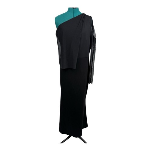Marcella NYC Sheer Mesh overlay evening gown maxi dress in black NWOT SZ XXL - Picture 4 of 10