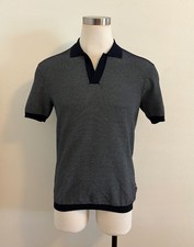 Orlebar Brown Roddy Tailored Fit Open Mesh Waffle Stitch Polo Shirt size: L 