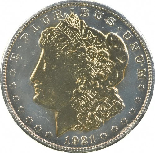 1921-S Morgan Silver Dollar Colorized Gold Plated Reverse Proof Look *0519