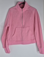 Unbranded Long Sleeve Pink Mockneck Zip Sweatshirt Women's Size M