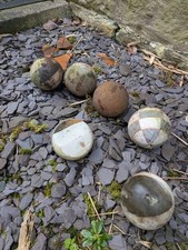 Set of 5 Vintage Marble & Stone Decorative Spheres Garden Ornaments / Home Decor