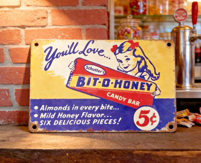 8''x12'' Retro ''Bit-O-Honey Advertising Sign. Makes a Great Gift!   FREE SHIPPING!