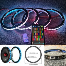 4pcs 8 Chasing Flow Led Speaker Ring Lights For Car Audio Subwoofer Appremote 4pcs 8 Chasing Flow Led Speaker Ring Lights For Car Audio Subwoofer Appremote