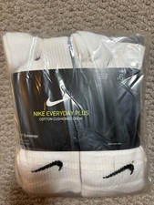 Nike Men s Crew Socks 6-8 M BLACK/White/Grey 6 Pairs