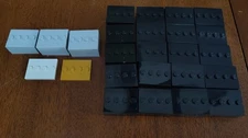 Lego Minifigure Base Plate Lot Of 116 Black Grey White Gold 