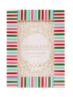 Vibrant Mosaic Stripes Picture Frame, 4x6 by Shiraleah