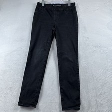 Chico's Jegging Jeans Pull On Ankle Womens Size 6R Elastic Waist Mid Rise Black