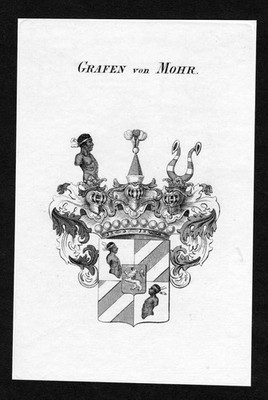 1820 - Mohr Wappen Adel coat of arms heraldry Heraldik Kupferstich