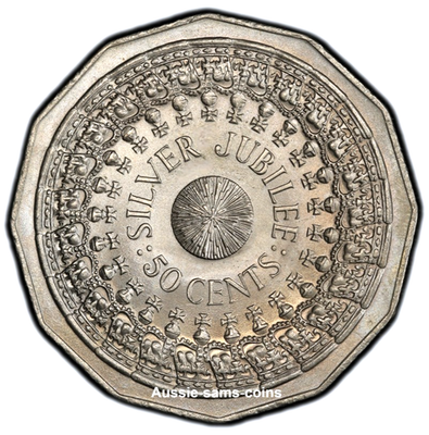 1977 Uncirculated Silver Jubilee 50c Fifty Cent Coin Ex RAM Roll