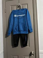 Champion boys Kids size 8 Logo 2 Pieces Hoodie Pants Set black  blue